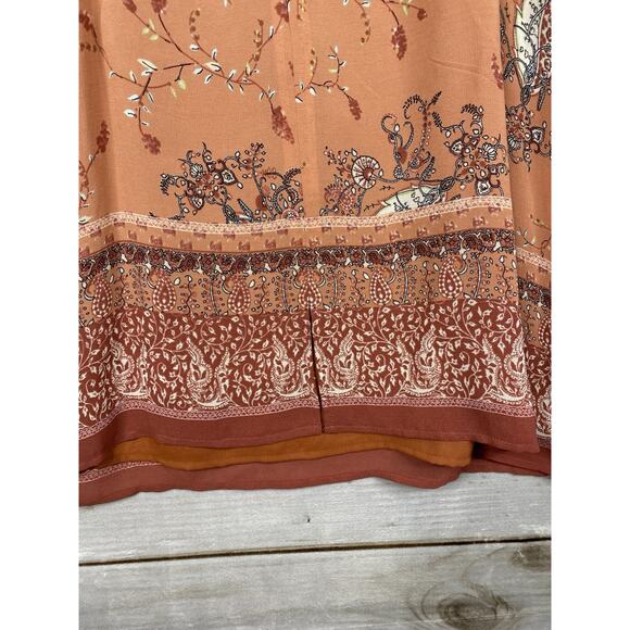 J Jill Dress Sz 18P Peach Floral Lined Chiffon Mini Slip Sleeveless Zip Boho NWT - Picture 11 of 12